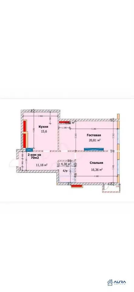 2-комн. квартира, 8 этаж, 70 м², Шохмансур