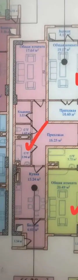 2-room apartment, floor 12, 69 m², Dushanbe