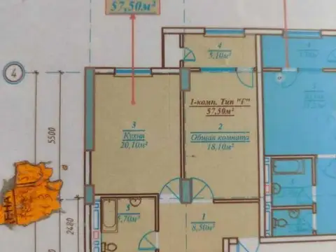 2-комн. квартира, 4 этаж, 58 м², Душанбе