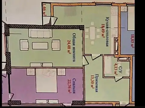 2-комн. квартира, 15 этаж, 62 м², Шохмансур