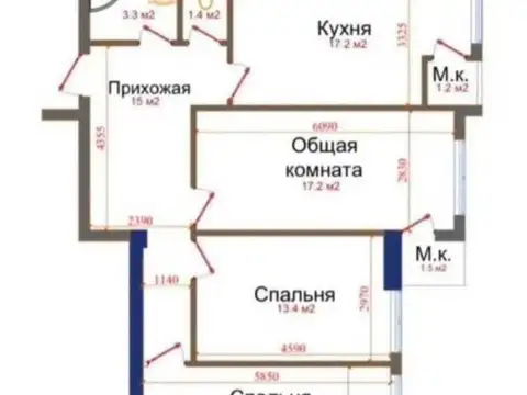 3-комн. квартира, 16 этаж, 86 м², Исмоили Сомони