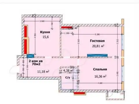2-комн. квартира, 8 этаж, 70 м², Шохмансур